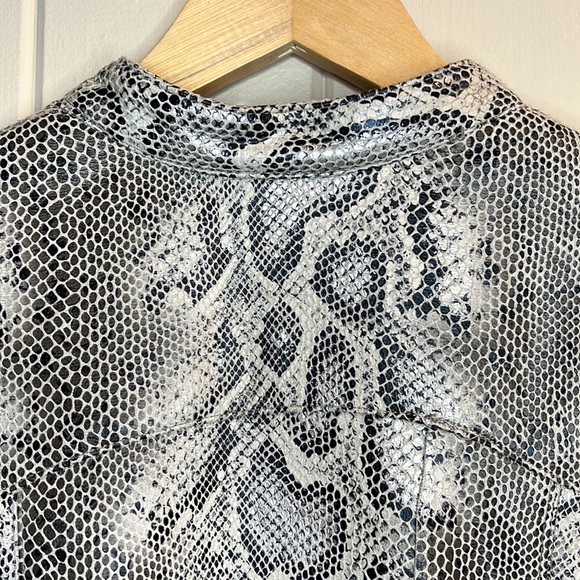 Ruby Red Snake Skin Leather Jacket - Picture 8 of 9